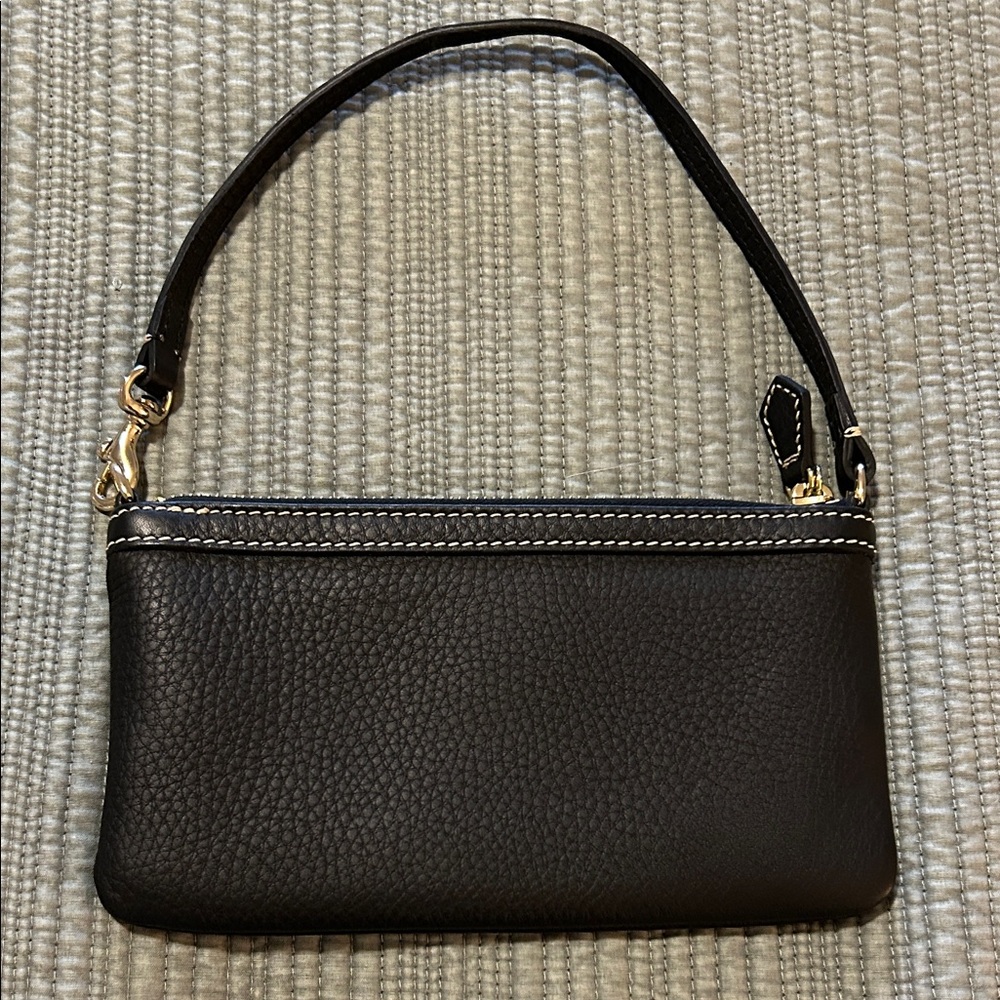 Dooney & Bourke Black Pebble Leather Wristlet - Picture 3 of 14